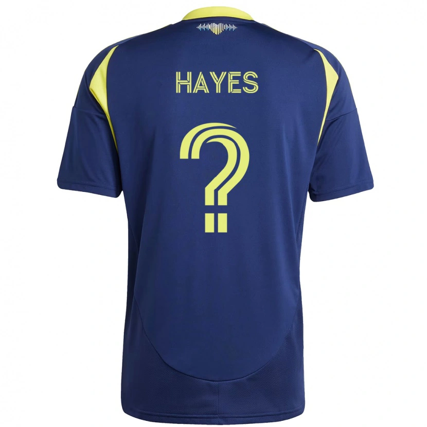 Danxen Bambino Maglia Braxton Hayes #0 Blu Navy Giallo Kit Gara Away 2025/26 Maglietta
