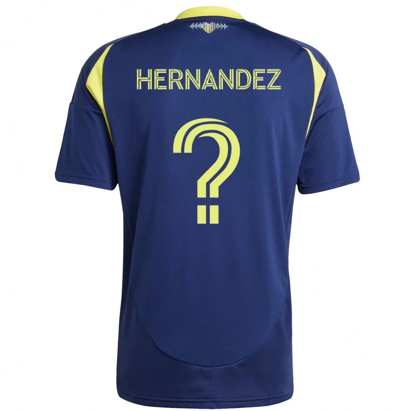 Danxen Bambino Maglia Jonathan Hernández #0 Blu Navy Giallo Kit Gara Away 2025/26 Maglietta