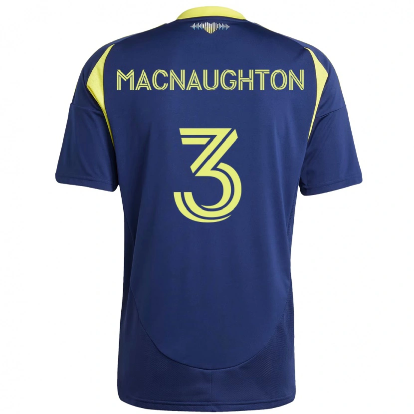 Danxen Bambino Maglia Lukas Macnaughton #3 Blu Navy Giallo Kit Gara Away 2025/26 Maglietta