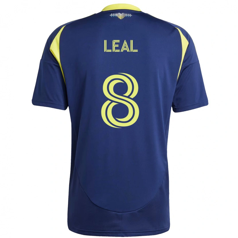 Danxen Bambino Maglia Randall Leal #8 Blu Navy Giallo Kit Gara Away 2025/26 Maglietta