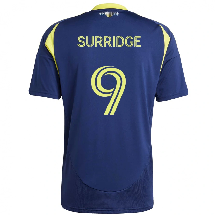 Danxen Bambino Maglia Sam Surridge #9 Blu Navy Giallo Kit Gara Away 2025/26 Maglietta