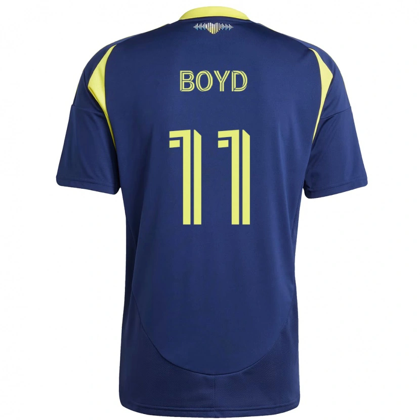 Danxen Bambino Maglia Tyler Boyd #11 Blu Navy Giallo Kit Gara Away 2025/26 Maglietta
