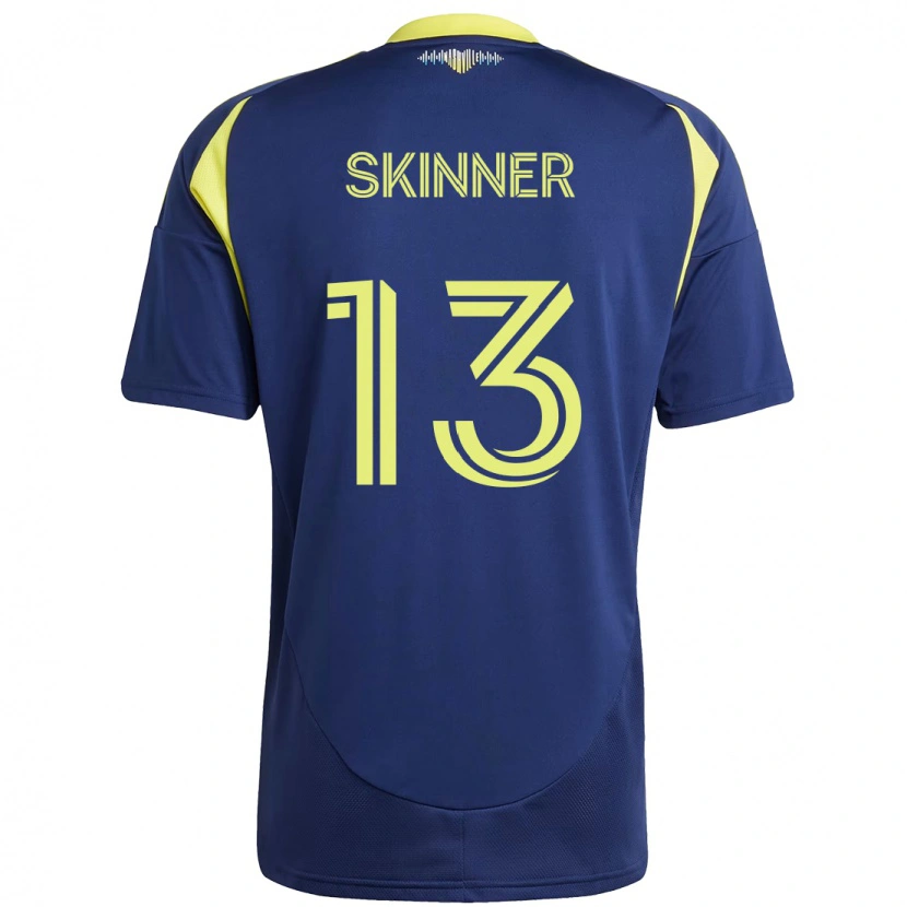 Danxen Bambino Maglia Joey Skinner #13 Blu Navy Giallo Kit Gara Away 2025/26 Maglietta