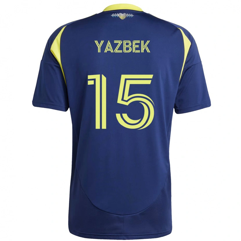 Danxen Bambino Maglia Patrick Yazbek #15 Blu Navy Giallo Kit Gara Away 2025/26 Maglietta
