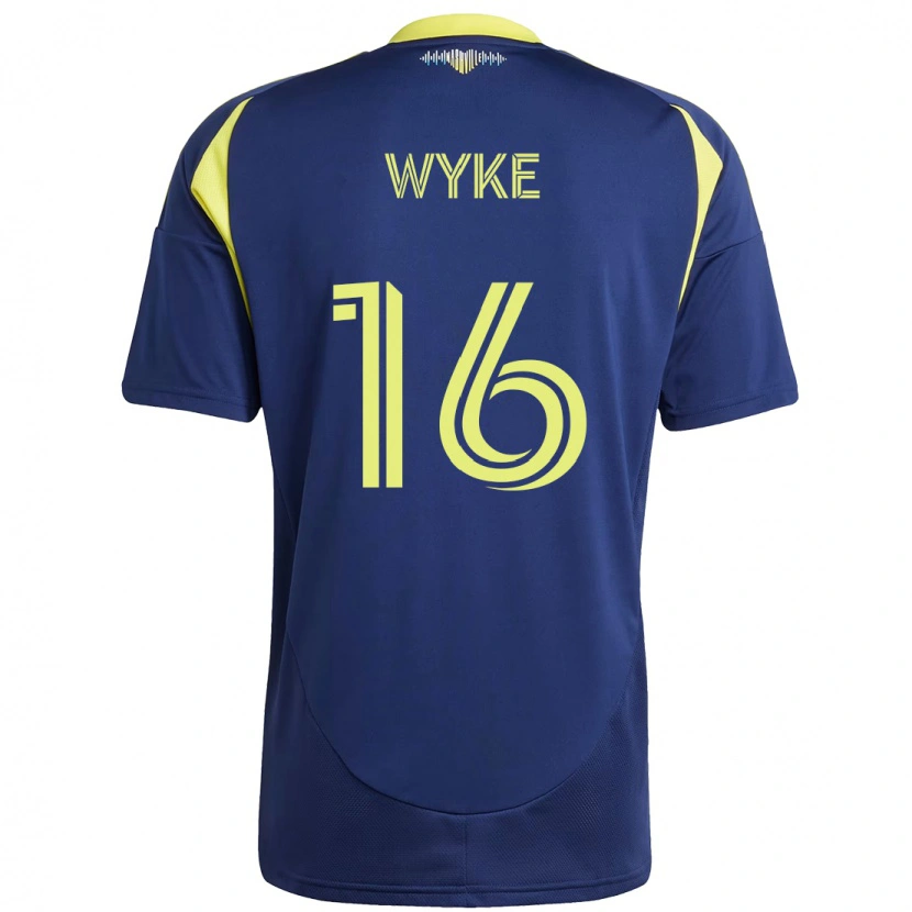 Danxen Bambino Maglia Laurence Wyke #16 Blu Navy Giallo Kit Gara Away 2025/26 Maglietta