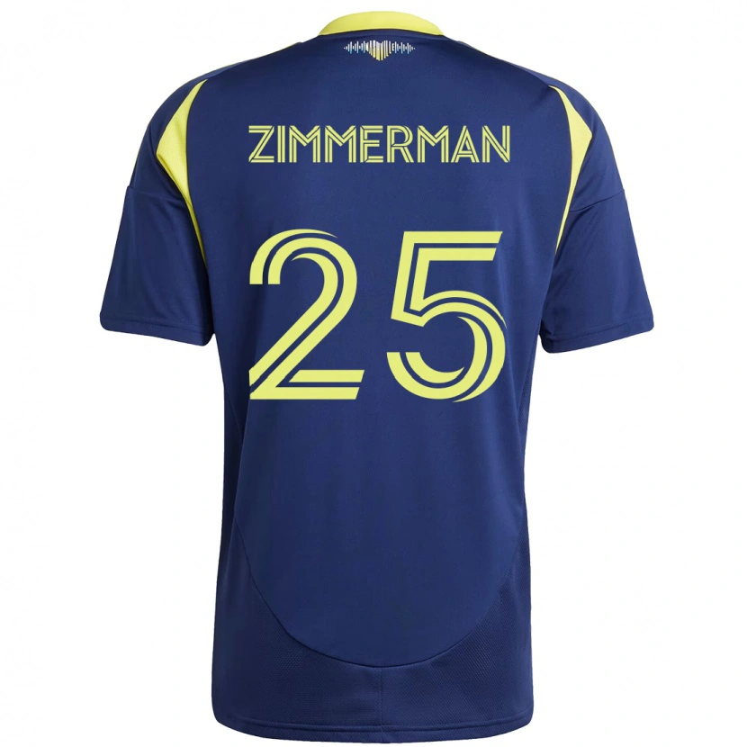 Danxen Bambino Maglia Walker Zimmerman #25 Blu Navy Giallo Kit Gara Away 2025/26 Maglietta
