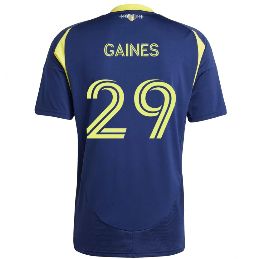 Danxen Bambino Maglia Julian Gaines #29 Blu Navy Giallo Kit Gara Away 2025/26 Maglietta