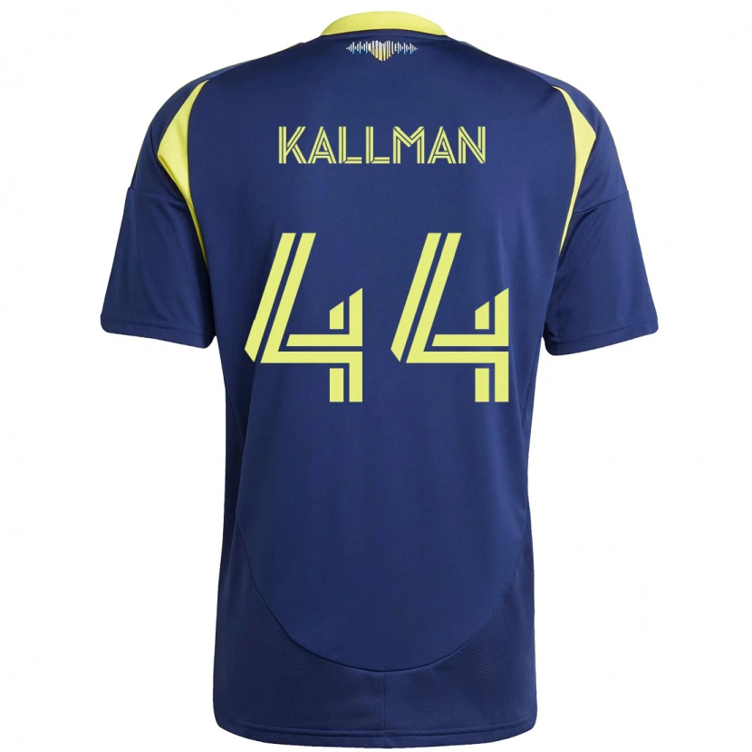 Danxen Bambino Maglia Brent Kallman #44 Blu Navy Giallo Kit Gara Away 2025/26 Maglietta