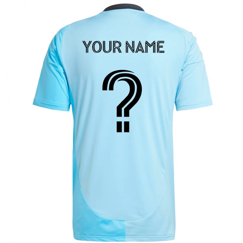 Danxen Bambino Maglia Il Tuo Nome #0 Azzurro Cielo Kit Gara Away 2025/26 Maglietta