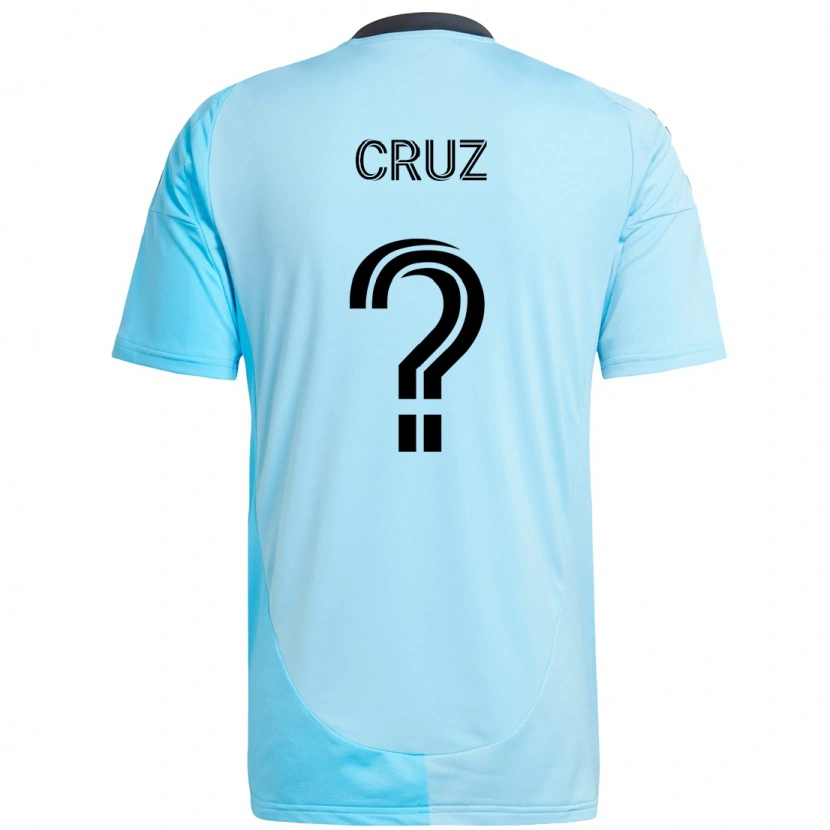 Danxen Bambino Maglia Giovanny Cruz #0 Azzurro Cielo Kit Gara Away 2025/26 Maglietta
