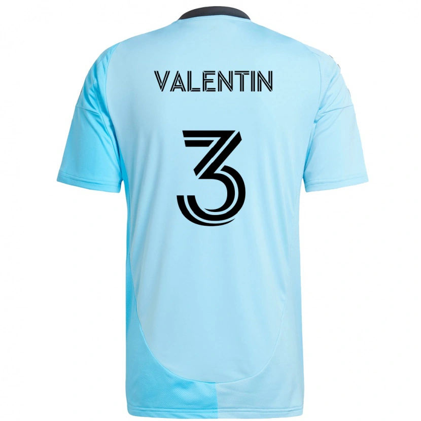 Danxen Bambino Maglia Zarek Valentin #3 Azzurro Cielo Kit Gara Away 2025/26 Maglietta