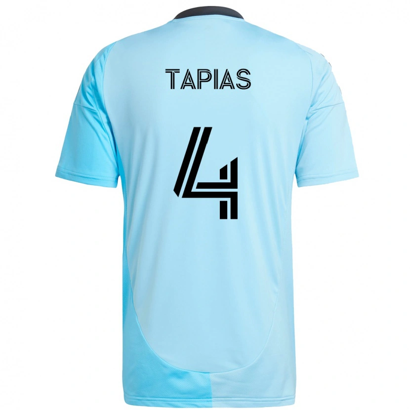 Danxen Bambino Maglia Miguel Tapias #4 Azzurro Cielo Kit Gara Away 2025/26 Maglietta