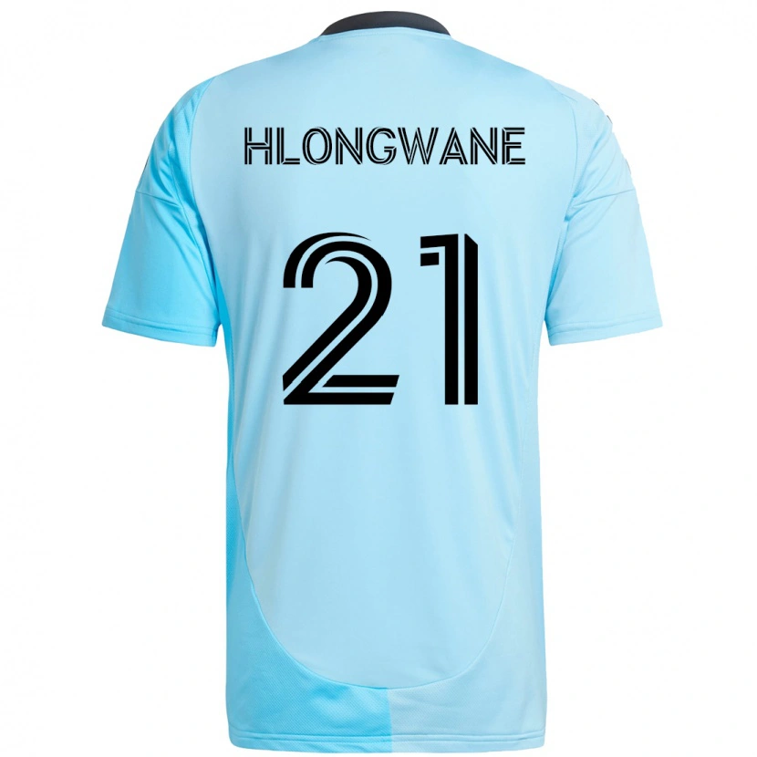 Danxen Bambino Maglia Bongokuhle Hlongwane #21 Azzurro Cielo Kit Gara Away 2025/26 Maglietta