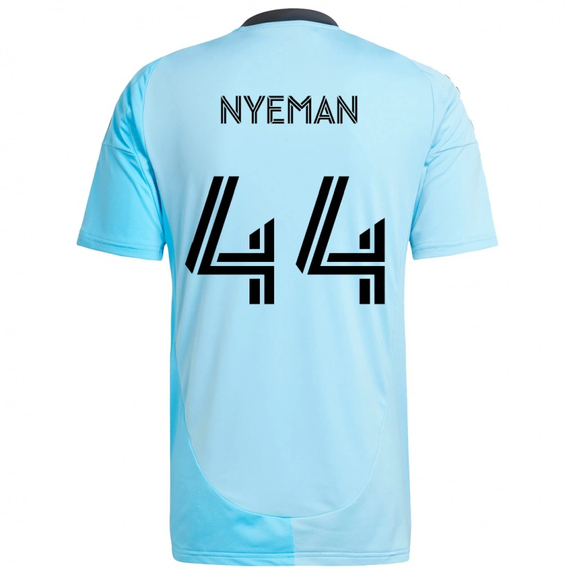 Danxen Bambino Maglia Moses Nyeman #44 Azzurro Cielo Kit Gara Away 2025/26 Maglietta
