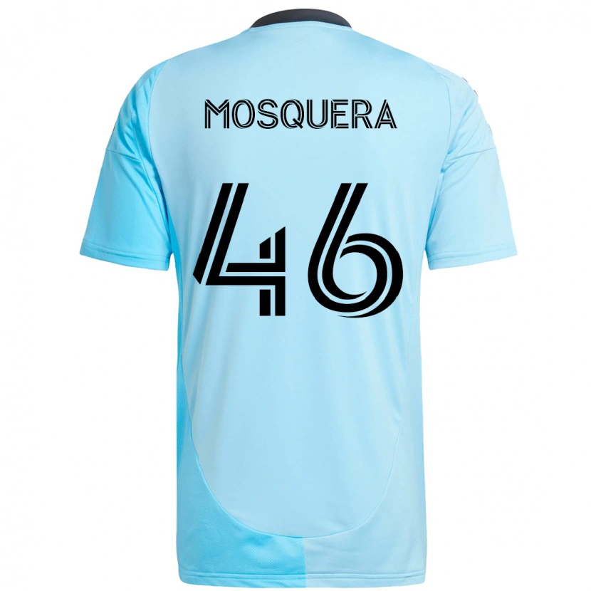 Danxen Bambino Maglia Juan Camilo Mosquera #46 Azzurro Cielo Kit Gara Away 2025/26 Maglietta