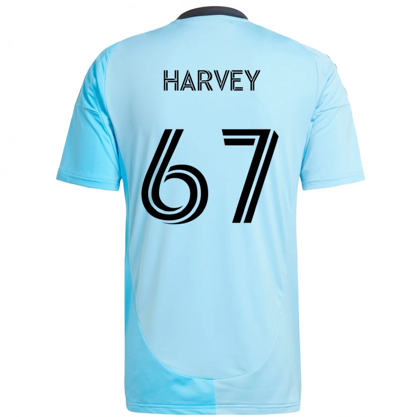 Danxen Bambino Maglia Carlos Harvey #67 Azzurro Cielo Kit Gara Away 2025/26 Maglietta