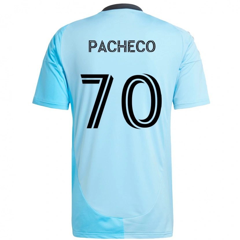 Danxen Bambino Maglia Diogo Pacheco #70 Azzurro Cielo Kit Gara Away 2025/26 Maglietta