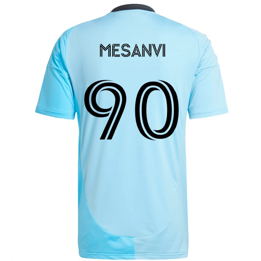 Danxen Bambino Maglia Loïc Mesanvi #90 Azzurro Cielo Kit Gara Away 2025/26 Maglietta