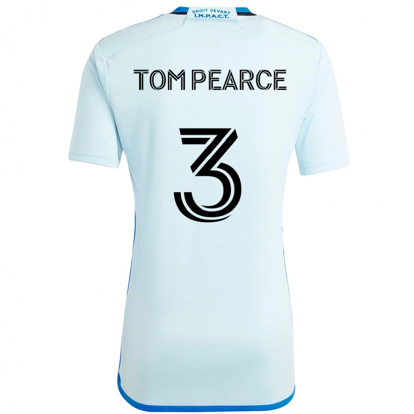 Danxen Bambino Maglia Tom Pearce #3 Azzurro Cielo Blu Scuro Kit Gara Away 2025/26 Maglietta