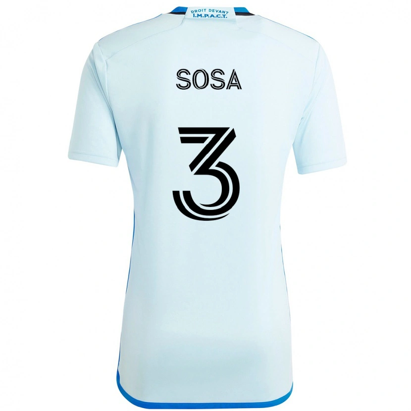 Danxen Bambino Maglia Joaquín Sosa #3 Azzurro Cielo Blu Scuro Kit Gara Away 2025/26 Maglietta
