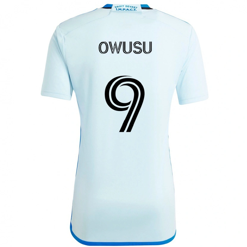 Danxen Bambino Maglia Prince Osei Owusu #9 Azzurro Cielo Blu Scuro Kit Gara Away 2025/26 Maglietta