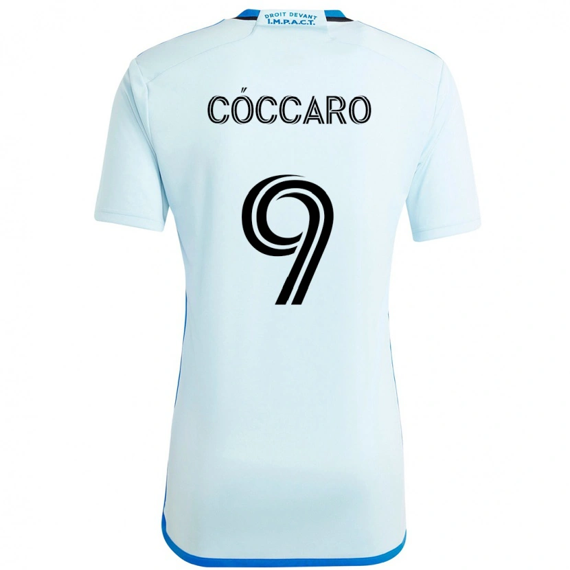 Danxen Bambino Maglia Matías Cóccaro #9 Azzurro Cielo Blu Scuro Kit Gara Away 2025/26 Maglietta
