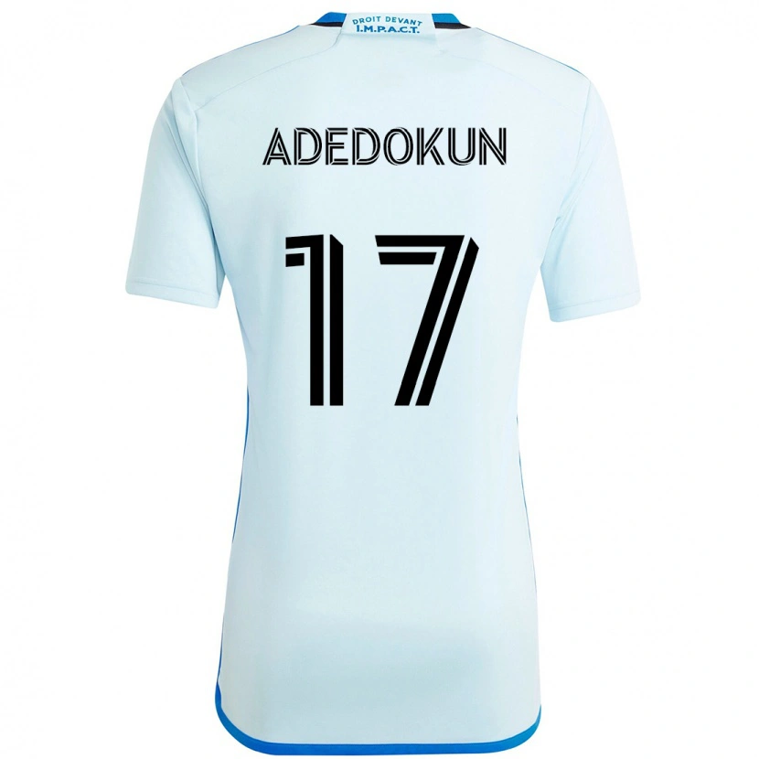 Danxen Bambino Maglia Michael Adedokun #17 Azzurro Cielo Blu Scuro Kit Gara Away 2025/26 Maglietta