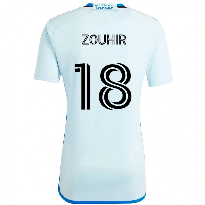 Danxen Bambino Maglia Rida Zouhir #18 Azzurro Cielo Blu Scuro Kit Gara Away 2025/26 Maglietta
