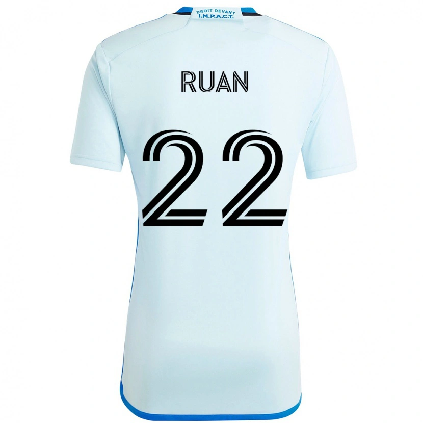 Danxen Bambino Maglia Ruan #22 Azzurro Cielo Blu Scuro Kit Gara Away 2025/26 Maglietta
