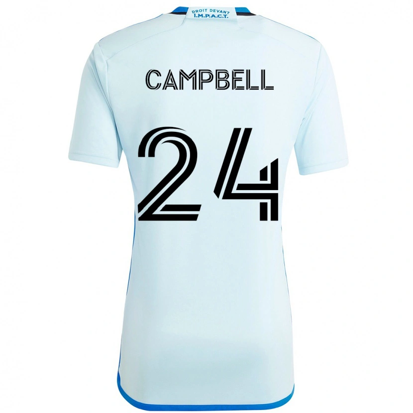 Danxen Bambino Maglia George Campbell #24 Azzurro Cielo Blu Scuro Kit Gara Away 2025/26 Maglietta