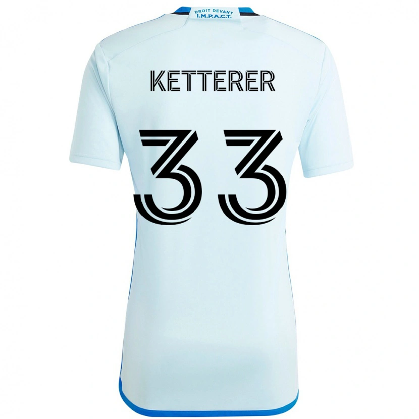 Danxen Bambino Maglia Logan Ketterer #33 Azzurro Cielo Blu Scuro Kit Gara Away 2025/26 Maglietta