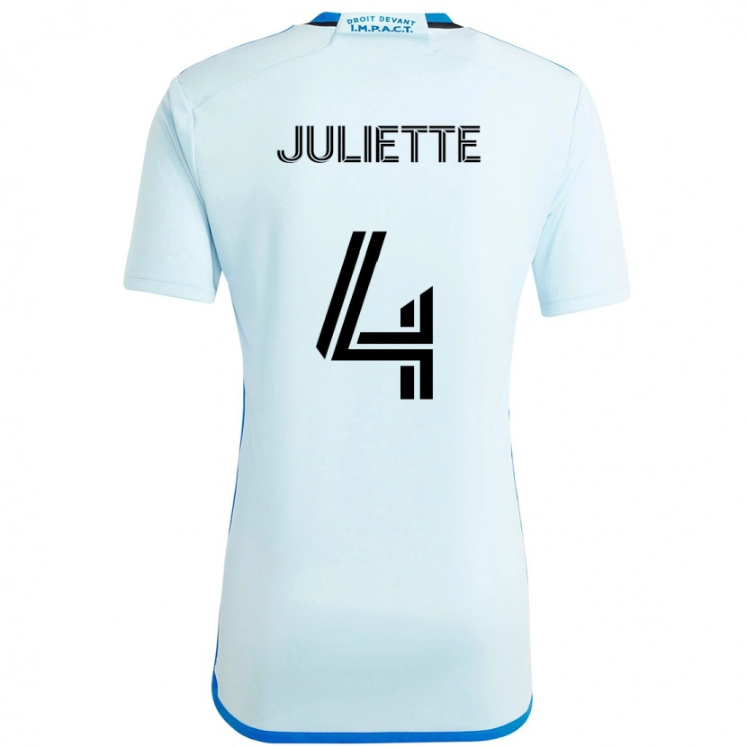 Danxen Bambino Maglia Perreault Juliette #4 Azzurro Cielo Blu Scuro Kit Gara Away 2025/26 Maglietta