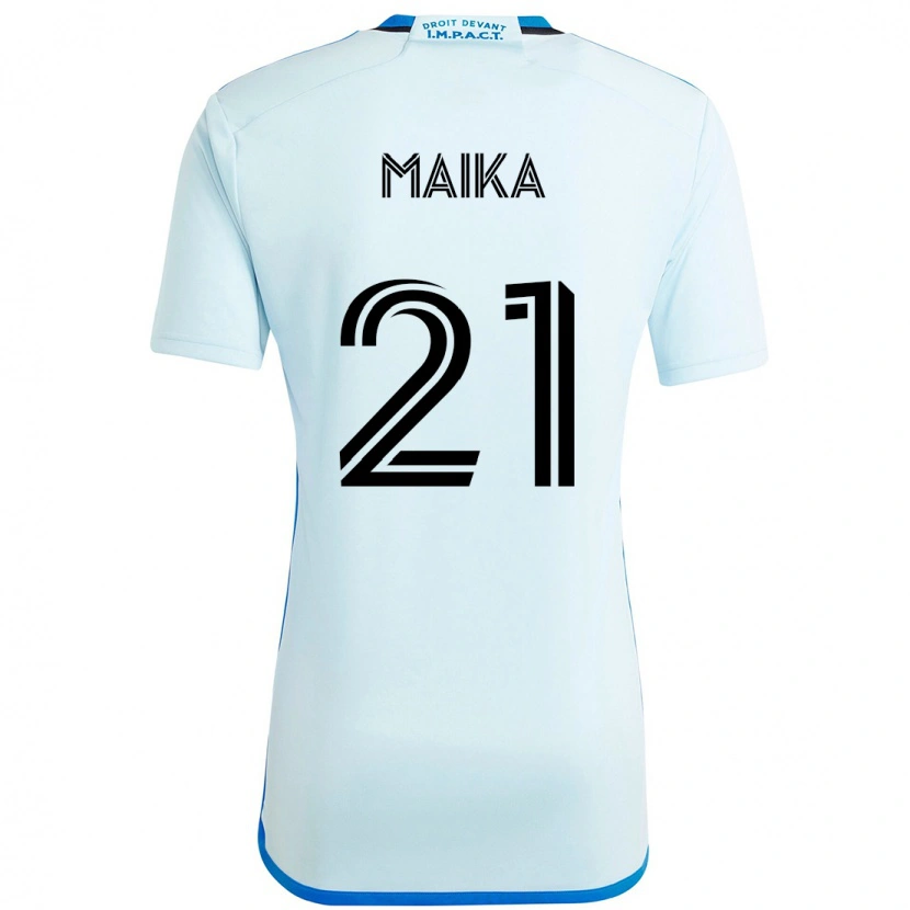 Danxen Bambino Maglia Pouliot Maika #21 Azzurro Cielo Blu Scuro Kit Gara Away 2025/26 Maglietta