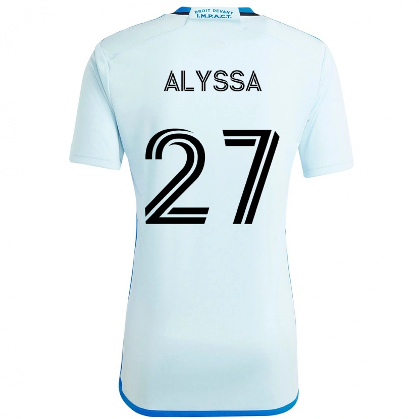 Danxen Bambino Maglia Garreaud Alyssa #27 Azzurro Cielo Blu Scuro Kit Gara Away 2025/26 Maglietta