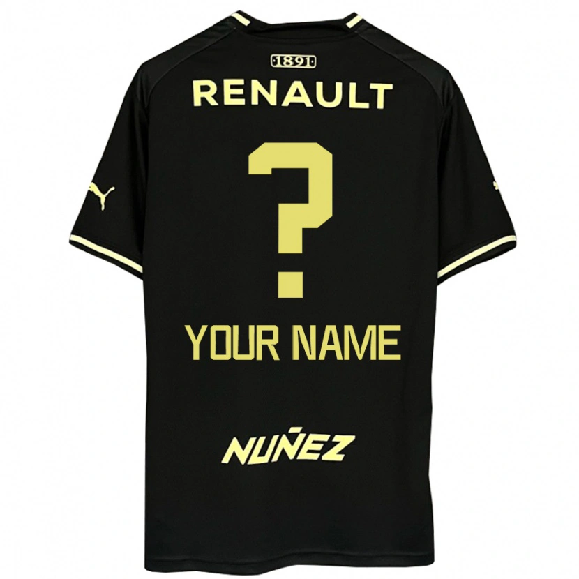 Danxen Bambino Maglia Il Tuo Nome #0 Nero Giallo Kit Gara Away 2025/26 Maglietta