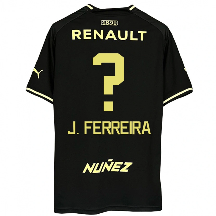 Danxen Bambino Maglia Joaquín Ferreira #0 Nero Giallo Kit Gara Away 2025/26 Maglietta