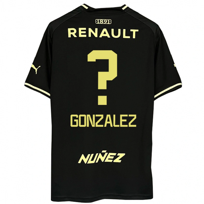 Danxen Bambino Maglia Franco González #0 Nero Giallo Kit Gara Away 2025/26 Maglietta