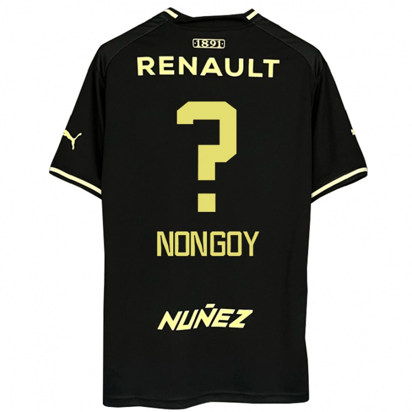 Danxen Bambino Maglia Pablo Nongoy #0 Nero Giallo Kit Gara Away 2025/26 Maglietta