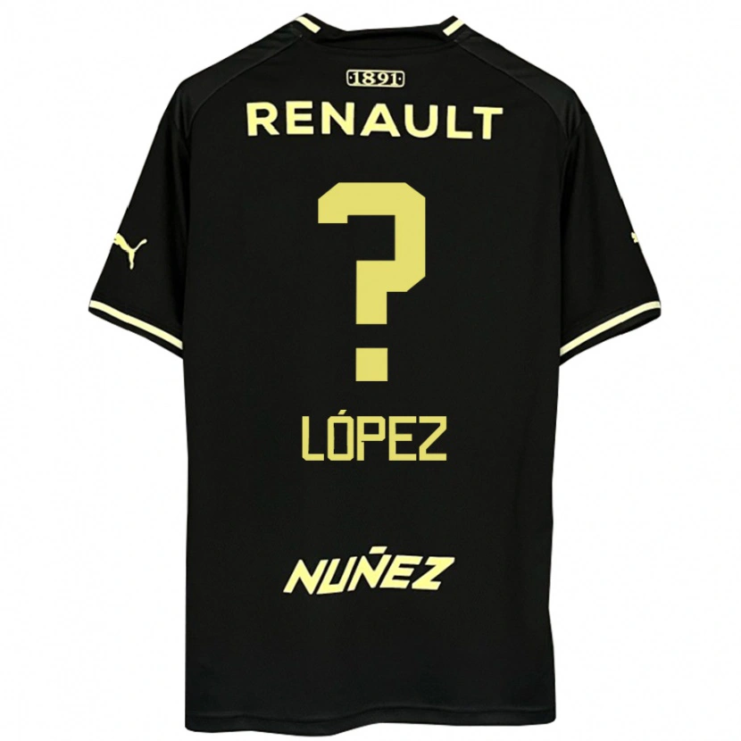 Danxen Bambino Maglia Ignacio López #0 Nero Giallo Kit Gara Away 2025/26 Maglietta