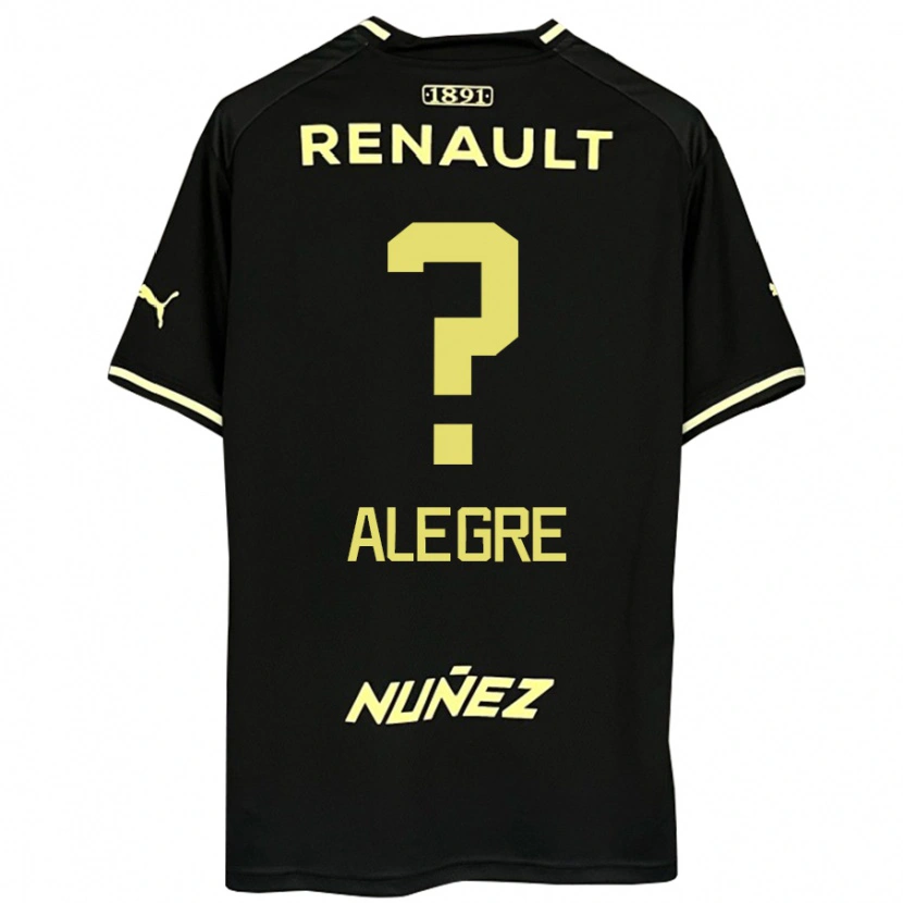Danxen Bambino Maglia Ignacio Alegre #0 Nero Giallo Kit Gara Away 2025/26 Maglietta