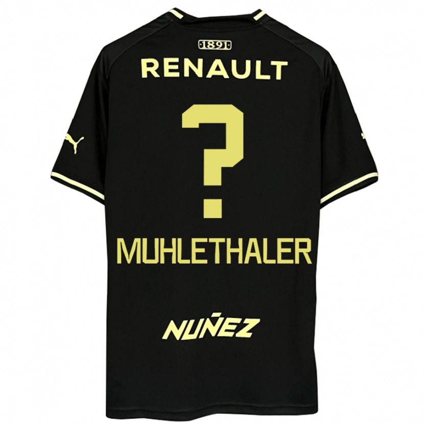 Danxen Bambino Maglia Stiven Muhlethaler #0 Nero Giallo Kit Gara Away 2025/26 Maglietta