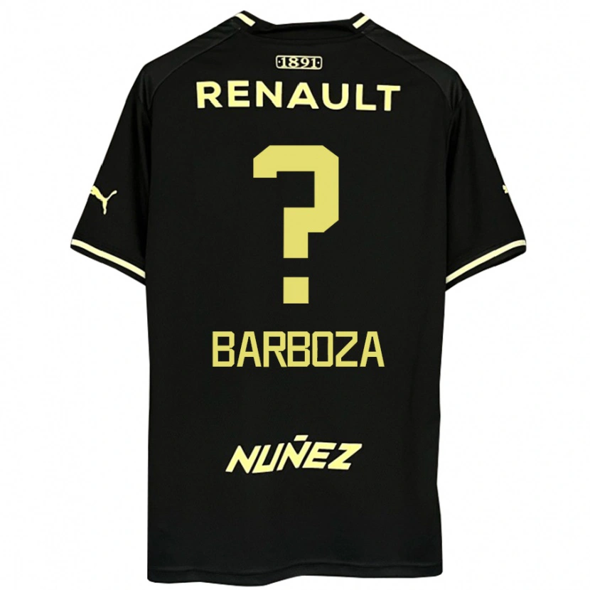 Danxen Bambino Maglia Brian Barboza #0 Nero Giallo Kit Gara Away 2025/26 Maglietta