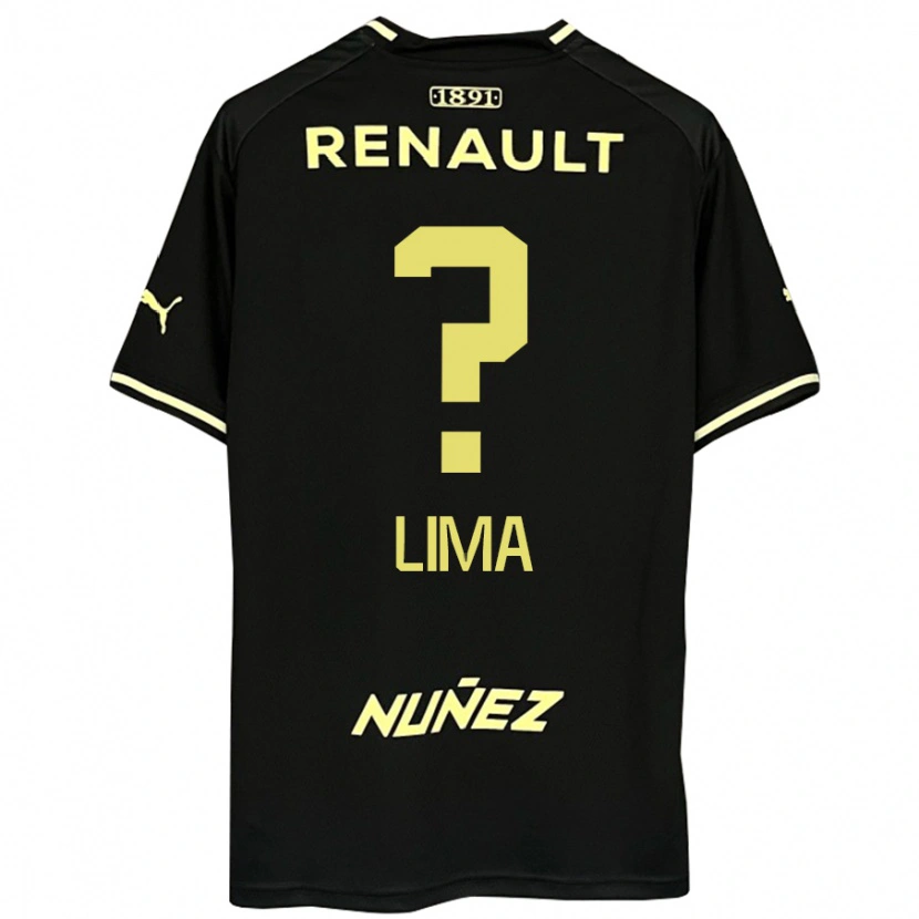 Danxen Bambino Maglia Jhonatan Lima #0 Nero Giallo Kit Gara Away 2025/26 Maglietta