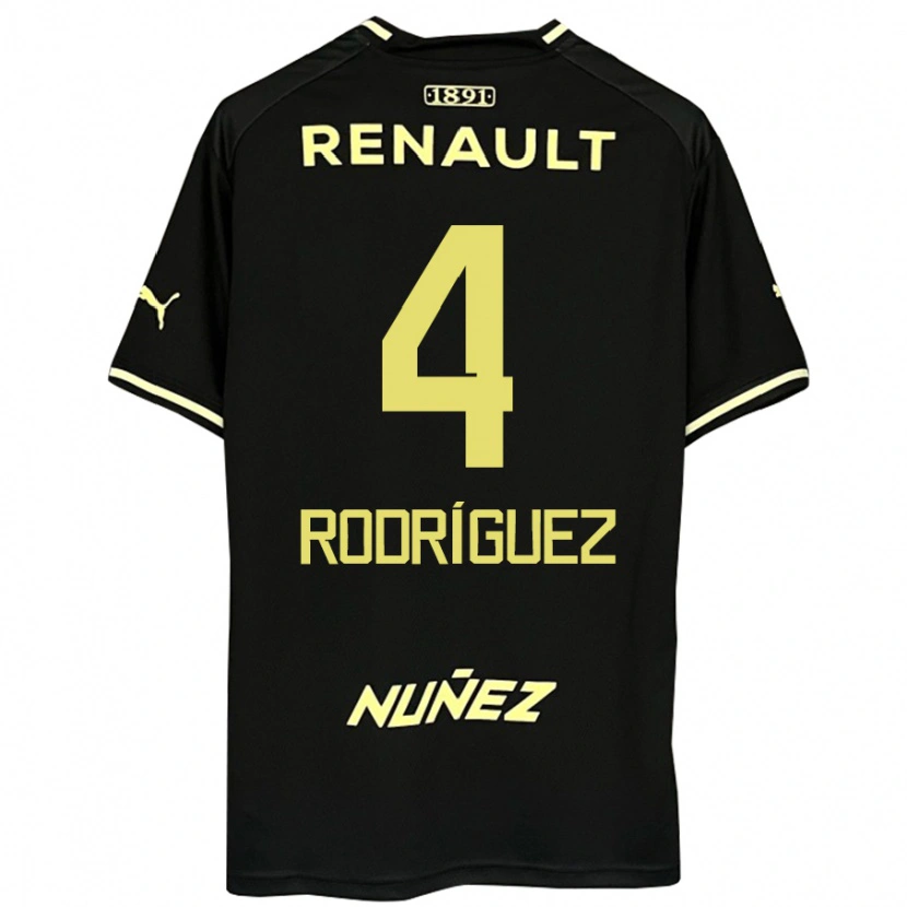 Danxen Bambino Maglia Guzmán Rodríguez #4 Nero Giallo Kit Gara Away 2025/26 Maglietta