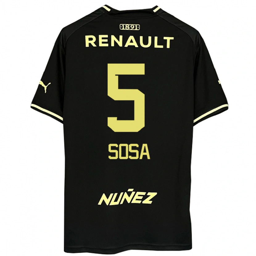 Danxen Bambino Maglia Ignacio Sosa #5 Nero Giallo Kit Gara Away 2025/26 Maglietta
