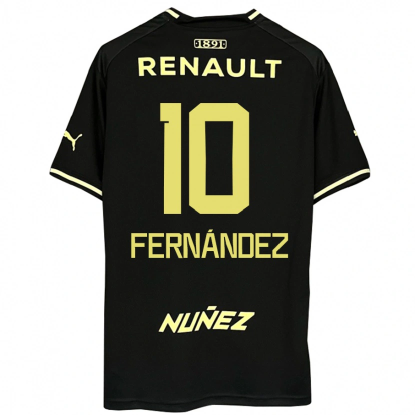 Danxen Bambino Maglia Leonardo Fernández #10 Nero Giallo Kit Gara Away 2025/26 Maglietta