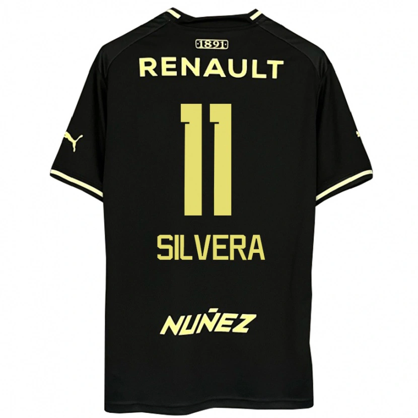 Danxen Bambino Maglia Maximiliano Silvera #11 Nero Giallo Kit Gara Away 2025/26 Maglietta
