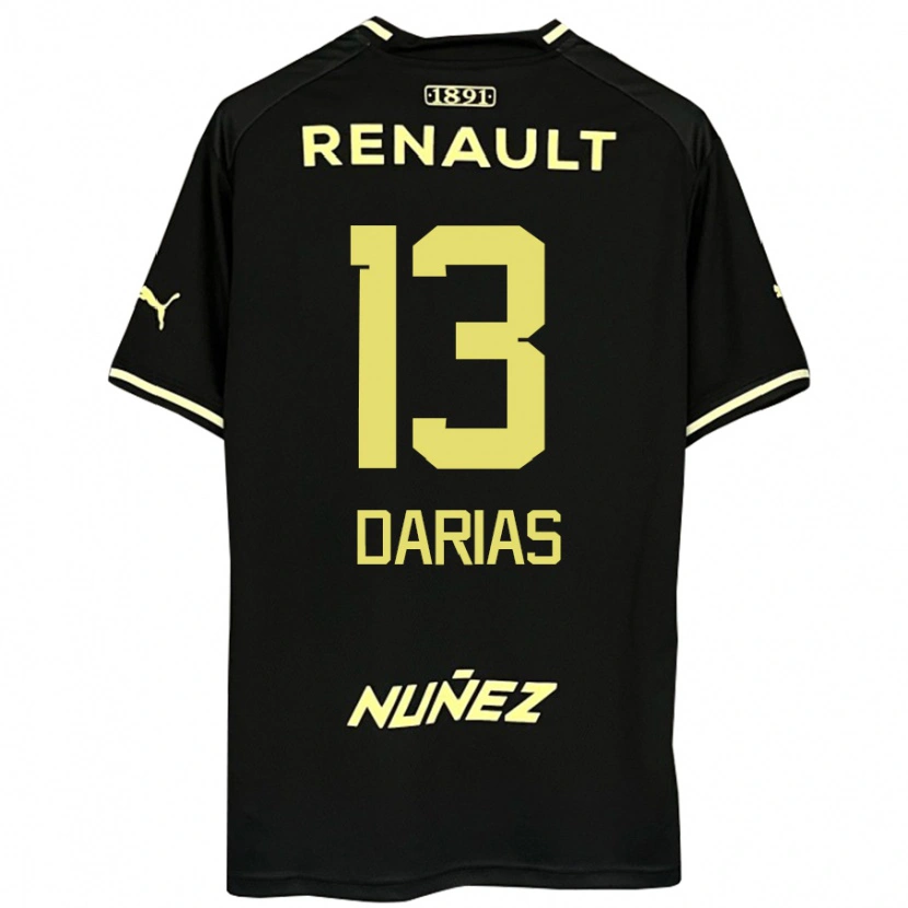 Danxen Bambino Maglia Eduardo Darias #13 Nero Giallo Kit Gara Away 2025/26 Maglietta