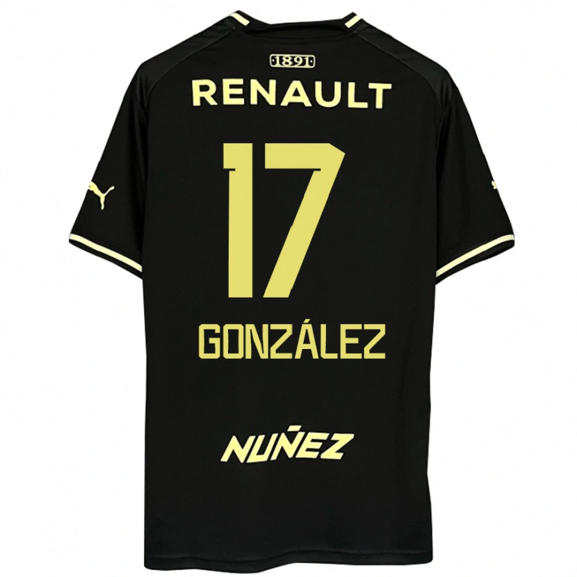 Danxen Bambino Maglia Luciano González #17 Nero Giallo Kit Gara Away 2025/26 Maglietta