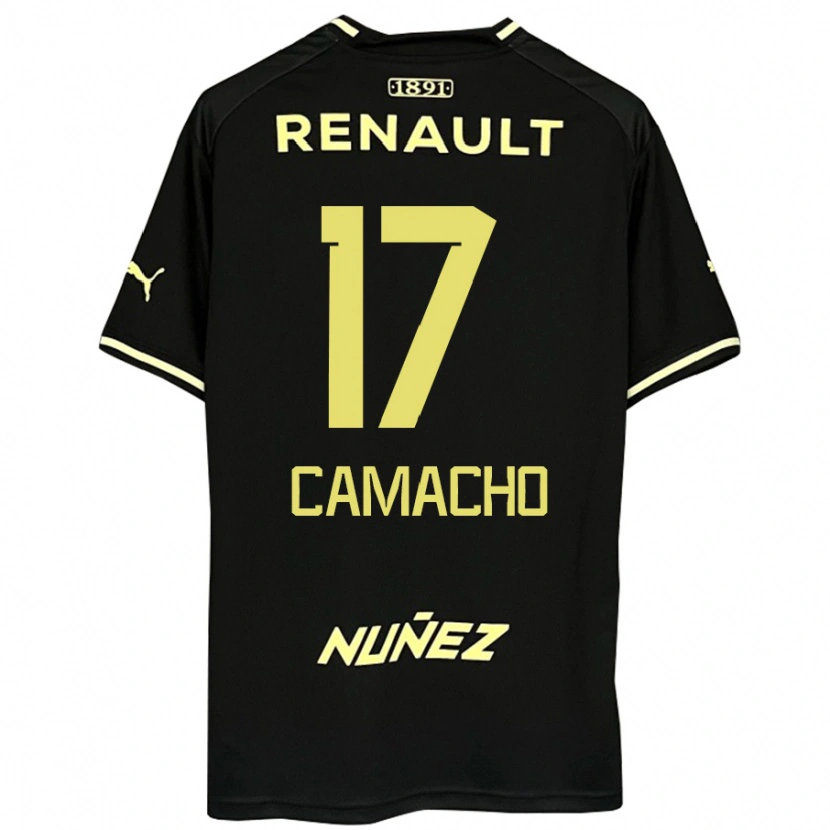 Danxen Bambino Maglia Sebastián Camacho #17 Nero Giallo Kit Gara Away 2025/26 Maglietta
